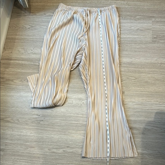 Cream Wide-Leg Pleated Dress Pants Size Large - Picture 9 of 9